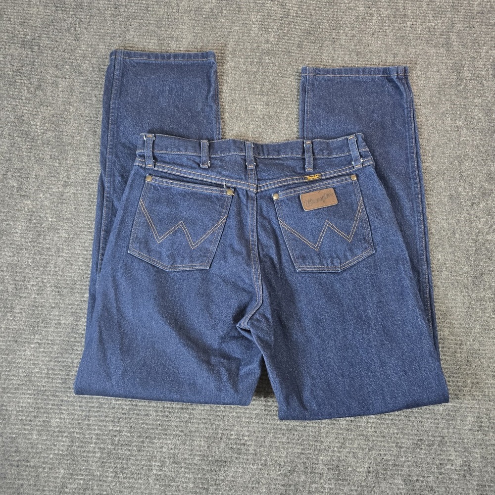 Wrangler 47MWZ Cowboy Cut Jeans Mens 33x32 Regular Fit Dark Blue Denim Western